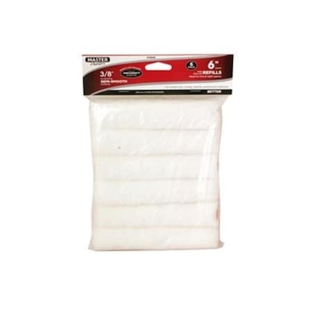 Dendesigns 6.5 x 0.38 in. Nap White Knit Paint Roller Covers, 6PK DE3855238